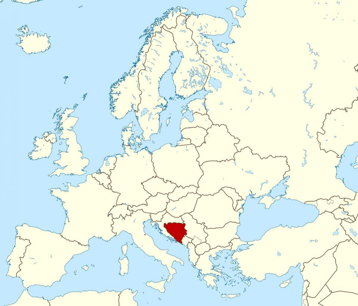 Bosnien und Herzegowina auf der Weltkarte anzeigen