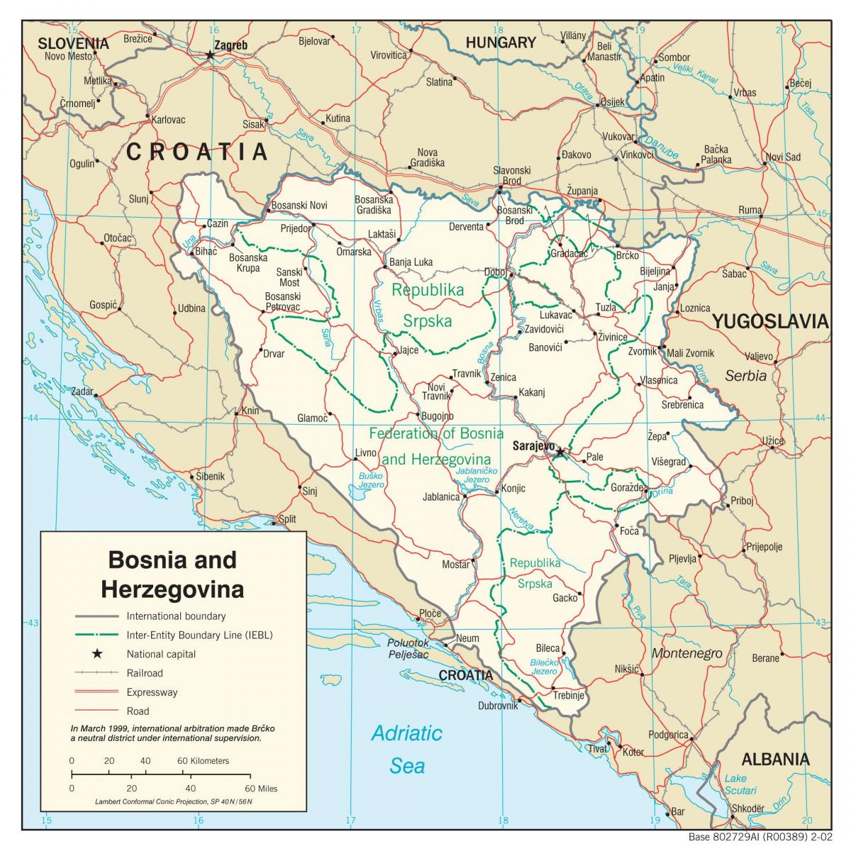 Bosnien-Herzegowina-Karte