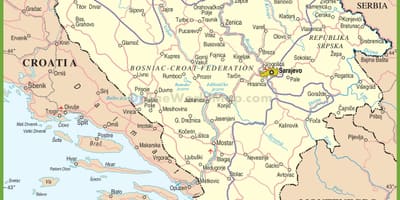 Karte von Bosnien-Straße