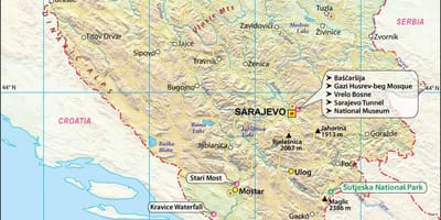 Karte von Bosnien Land