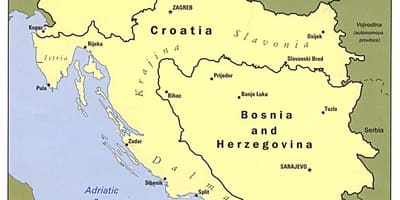 Karte von Bosnien und Herzegowina und den umliegenden Ländern