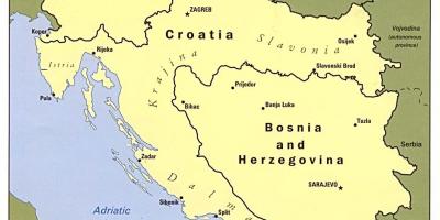 Karte von Bosnien und Herzegowina und den umliegenden Ländern